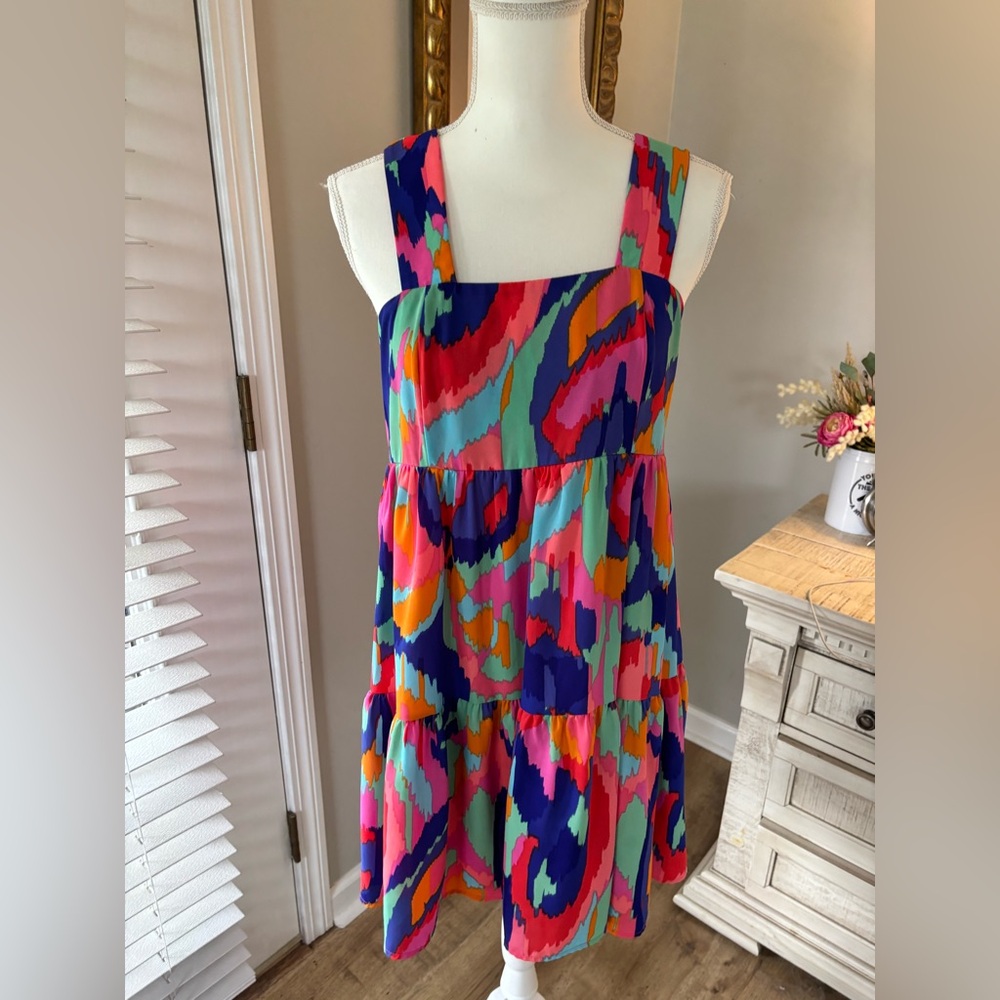 Adrienne water color sundress size medium VGUC